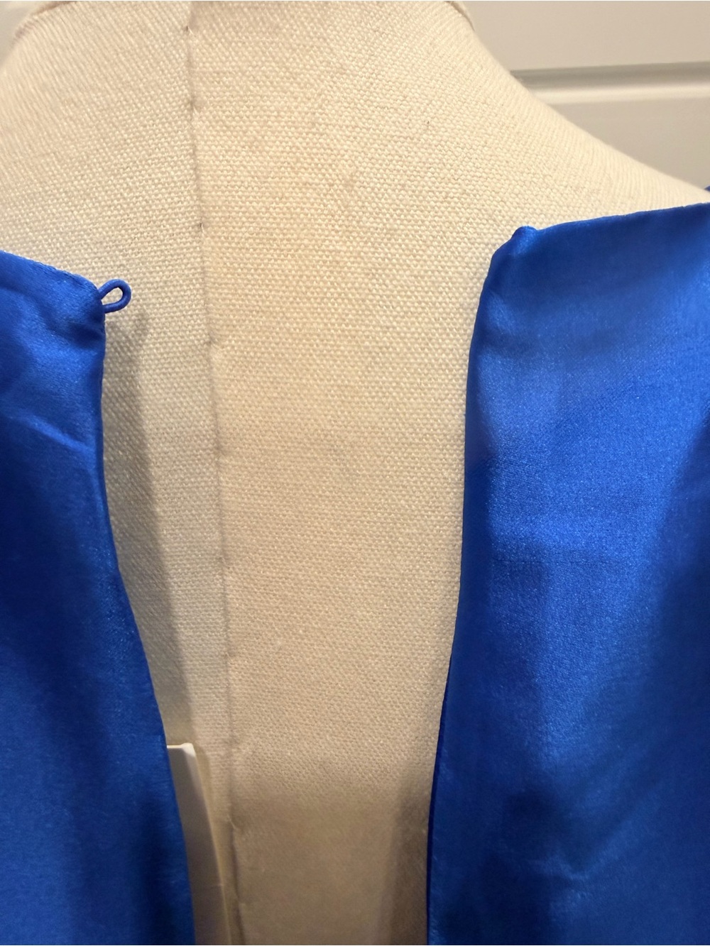 Zara Royal Blue Satin Cape-Sleeve Dress NWT - Picture 10 of 11